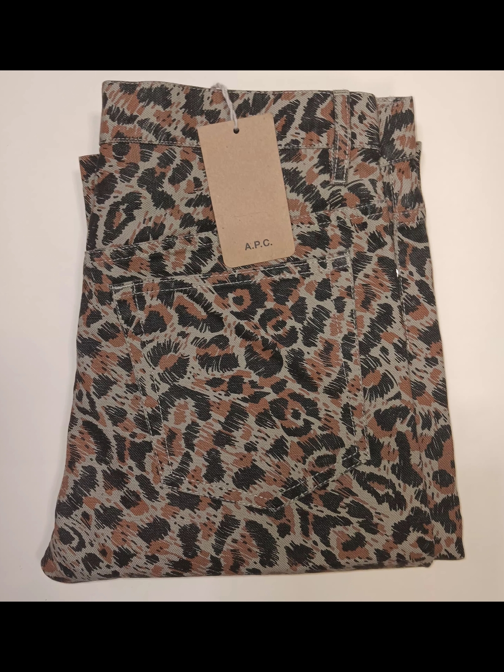 A.P.C. Womens Leopard Print Pants in Brown/Black